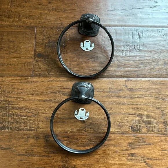 Bathroom Towel holders oil rubbed broze (2)