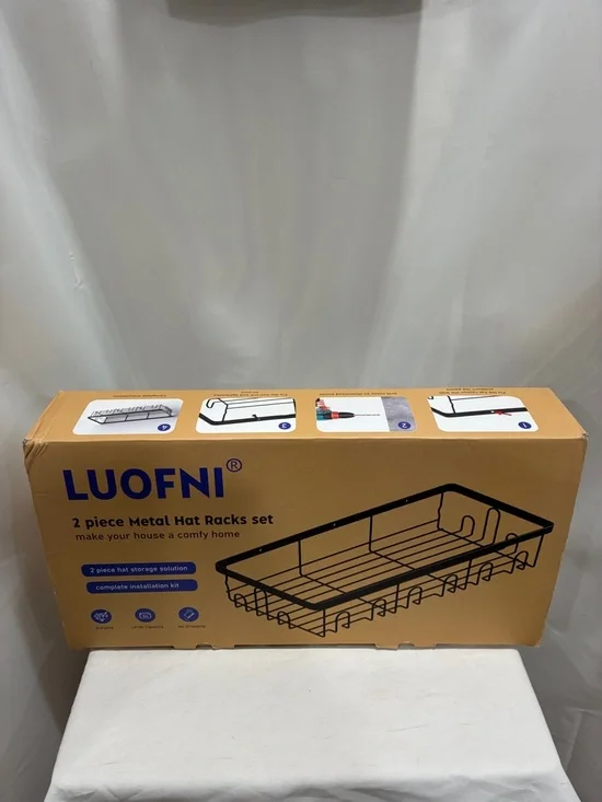 LUOFNI 2-Piece Metal Hat Racks Set in Mustard Yellow NWT