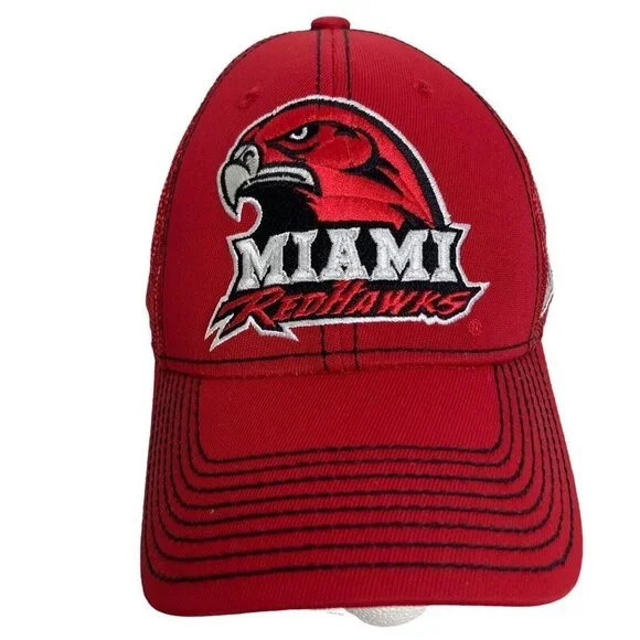 Adidas Fitmax 70 Hat Miami Redhawks Miami University Ohio Small Medium Mesh Back