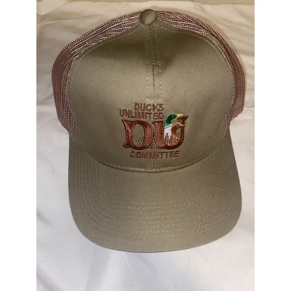 Vintage Ducks Unlimited BROWN/ TAN COMMITTEE Hunters Embroidered ‎ Hat