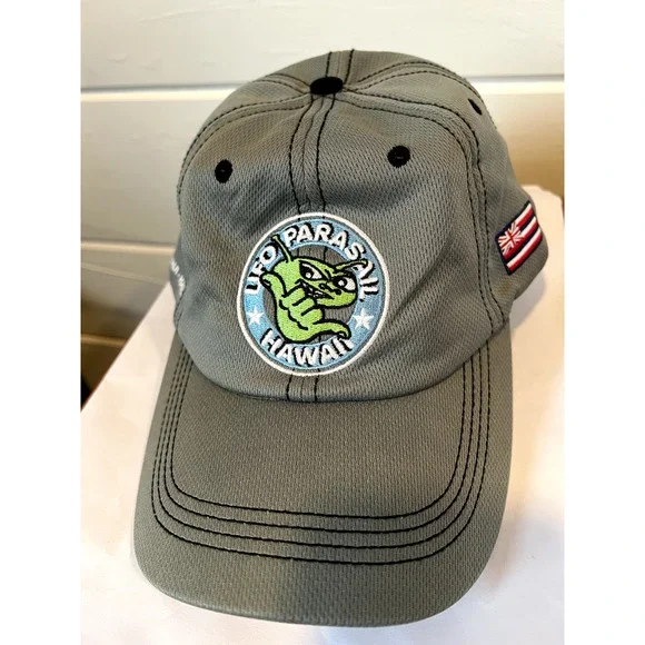 UFO Parasail Hawaii Grey Baseball‎ Cap Aloha Island Flag Snapback Hat