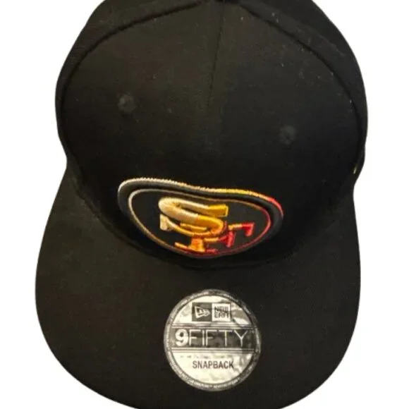 New Era San Francisco 49ers 9FIFTY Snapback Black Dim Style Logo Hat‎