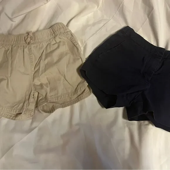 The Children's Place khaki & J.E Crew Navy Blue Girls Shorts Size 8 Lot of 2