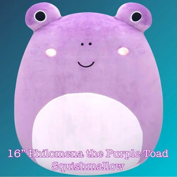 Squishmallows Purple and White Frog Plush Toy​