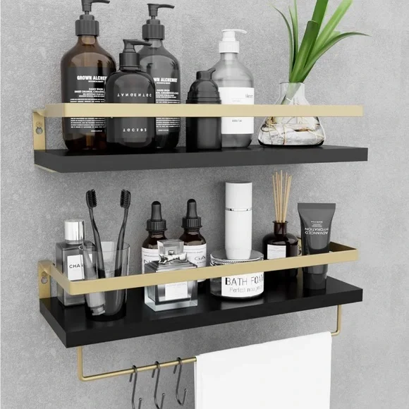 MZF Home Decor Floating Shelves- All Black