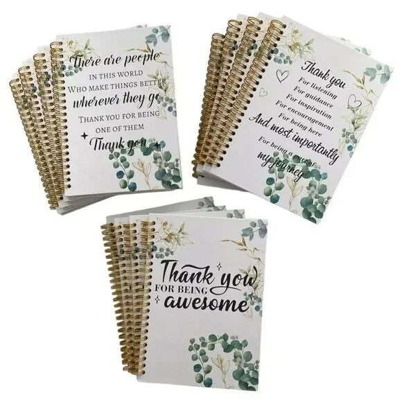 Appreciation Thank You Gifts Inspirational Spiral Notebook set of 12