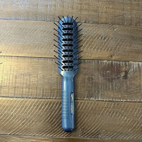 NEW Vintage Richard Caruso‎ Vented Hair Brush Dark Blue HTF RARE 8” Steam