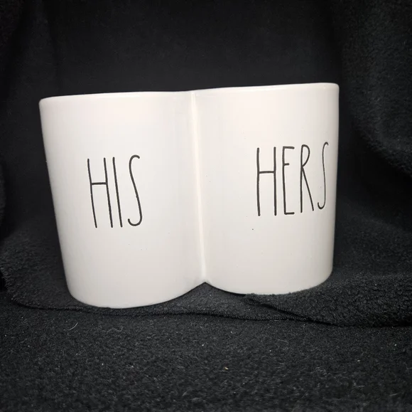 Rae Dunn His and Hers Bathroom Duo Container