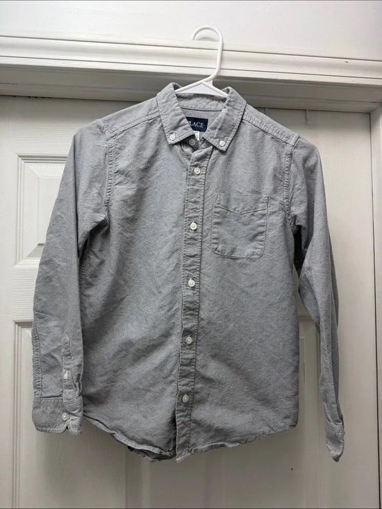 The Children's Place Light Gray Casual Button-Down Shirt