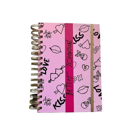 Betsey Johnson punk pink logo spiral medium sized notebook brand new never used
