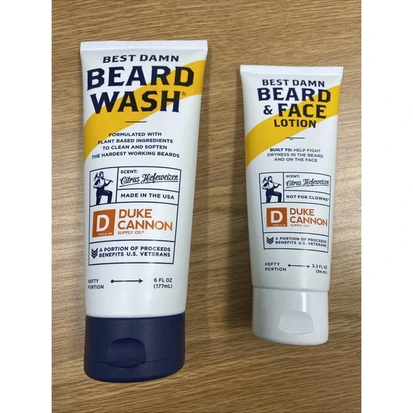 Duke Cannon Beard Wash And Face Lotion Citrus Hefeweizen 6 fl oz - 2 Pack.