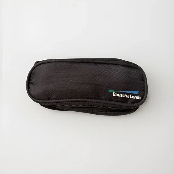 Bausch & Lomb Storage Travel Contacts Lens Saline Zipped Case Black Vintage Y2K