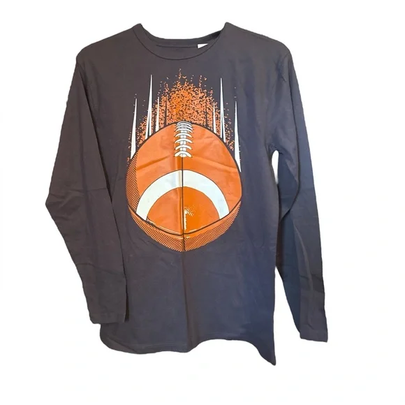The Children's Place Gray and Orange Football Graphic Tee