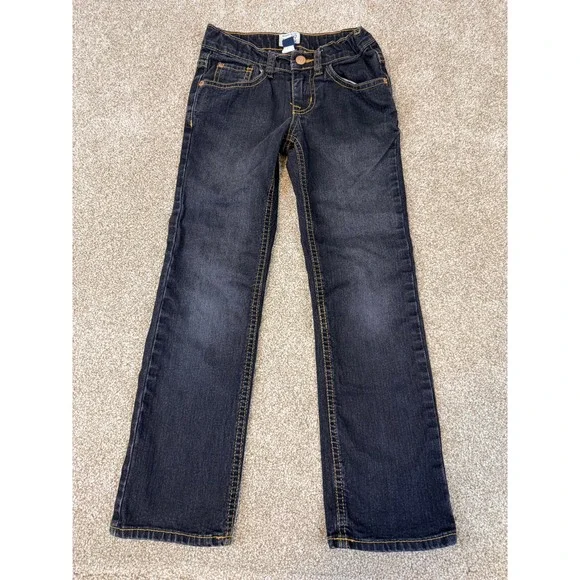The Children's Place Girls Skinny Stretch Jeans Dark Wash Blue Size 6x/7 Heart