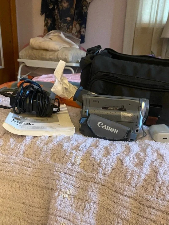 Canon Gray/Silver Handheld Camcorder with Carry Bag
