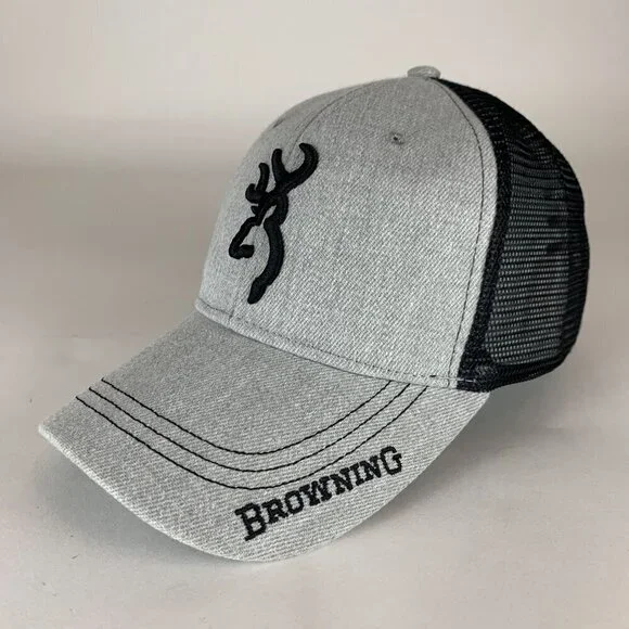 Browning Unisex Gray Black Snapback Trucker Hat