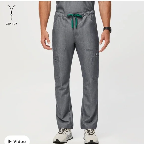 Figs Men’s Cairo Graphite Gray Cargo Scrub Pants M-293 Sz Medium Short