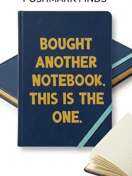 Custom Blue 'Bought Another Notebook' Hardcover Journal with Gold Lettering