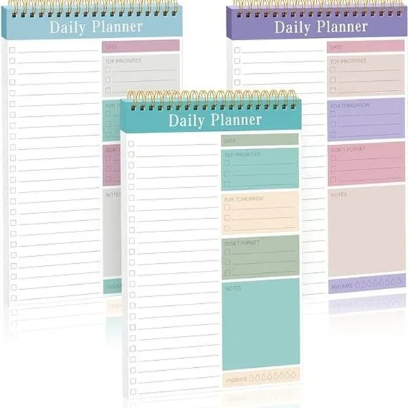 Daily Planner Notebook 3 Pack 30 sheets each. / BRAND NEW