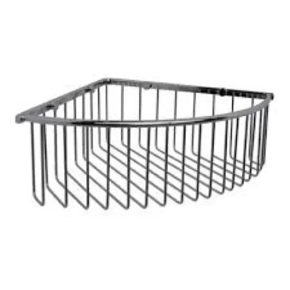 SMALL/MEDIUM Corner Shower Silver Basket
