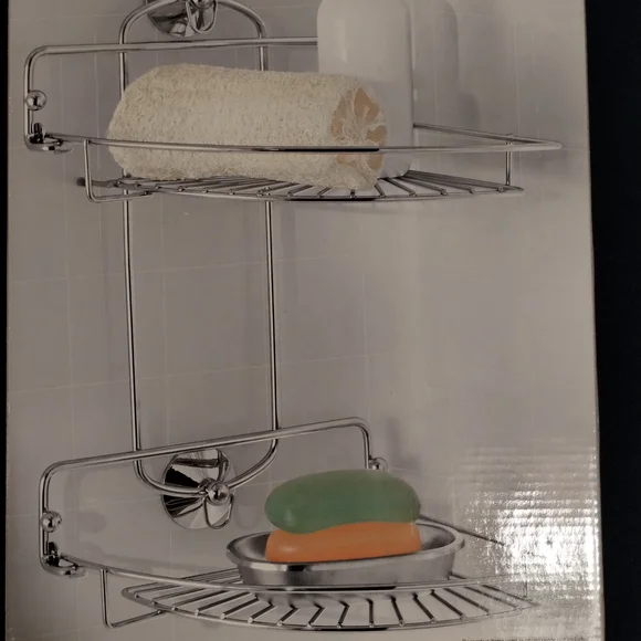 Mainstays 2-Tier Folding Corner Shower Caddy