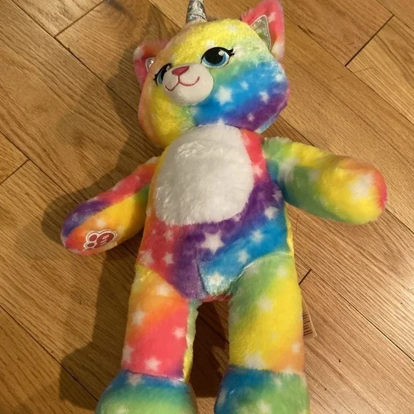 Build A Bear Rainbow Kittycorn Plush with Stars‎ 3530