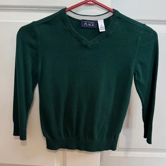 The Children's Place Deep Green V-Neck Sweater