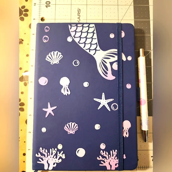 Mermaid Themed Blue Journal with Pen