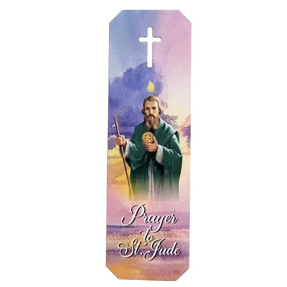 Prayer to Saint Jude Bookmark, plastic cutout cross, St. Jude Shrine, SJS0324-PF
