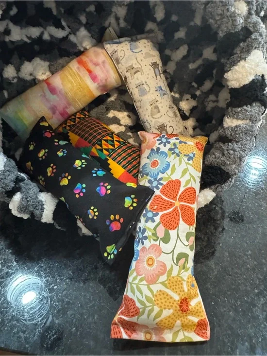 Handmade AsPrinted Catnip Kicker Toys - Floral, Paw . Perfect for playful cats