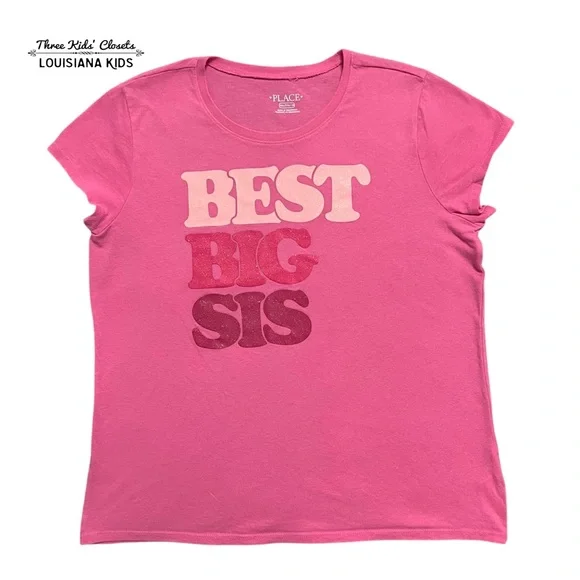 The Children’s Place XXL (16) Pink Best Big Sis Tee Shirt