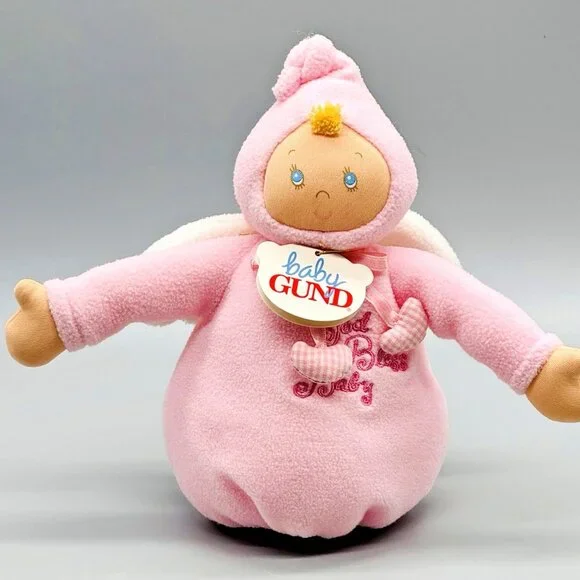 Baby Gund Pink‎ Angel Doll God Bless Baby Plush Chime Bundle of Blessings 58040