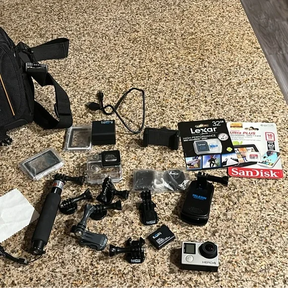 GoPro HERO4 Silver and Accessories Bundle - Black & Silver