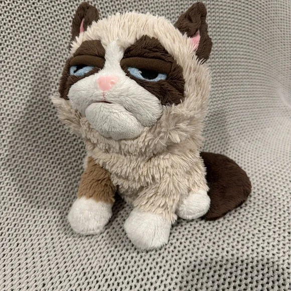 Hashtag Grumpy Cat Hand Puppet Tan Brown 11