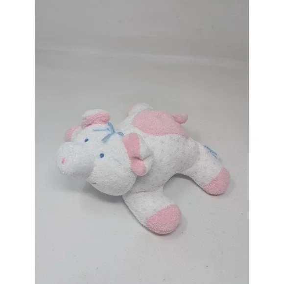 Eden My First Pink Pig Piggy Pastel Pink Polka Dot Plush Baby Rattle Terry Cloth