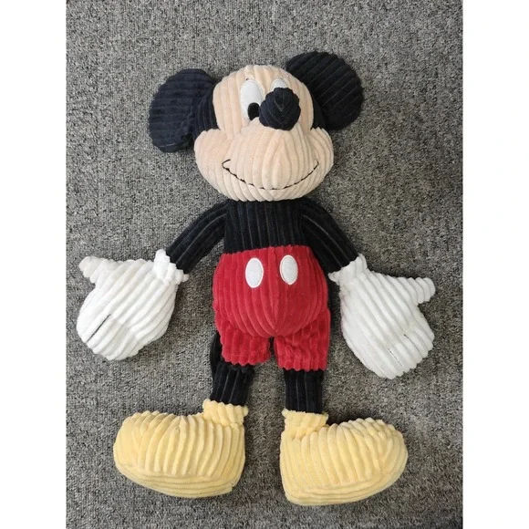 Disney‎ Mickey Mouse Corduroy Soft Plush Stuffed Animal Toy Large Red Yellow