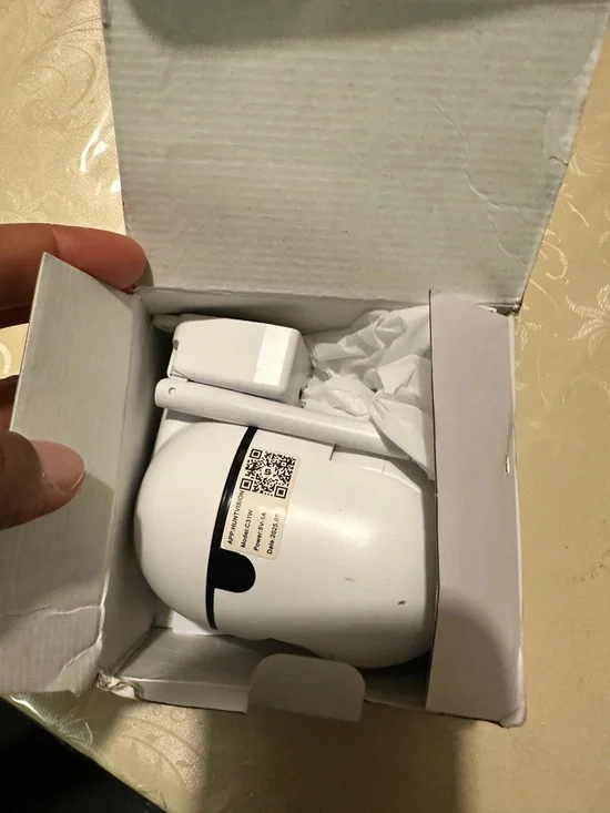 White WiFi Security Camera with Antenna