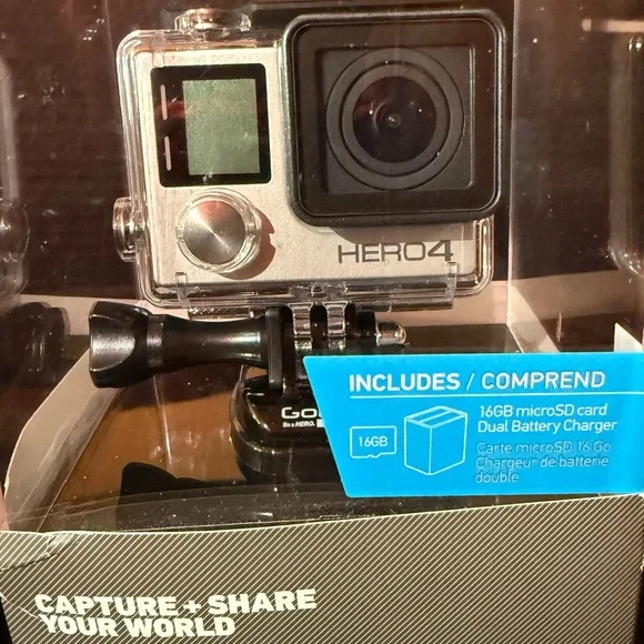 GoPro HERO 4 Silver Action Camera with Black Mount Never Opened