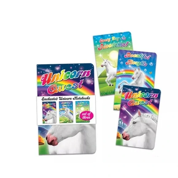 Archie McPhee Unicorn Notebooks - 3 pack lined notebooks NEW