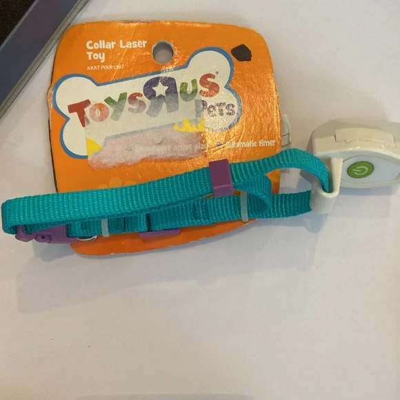 NWT collar laser toy for cats-collar + toy combo; teal & purple collar