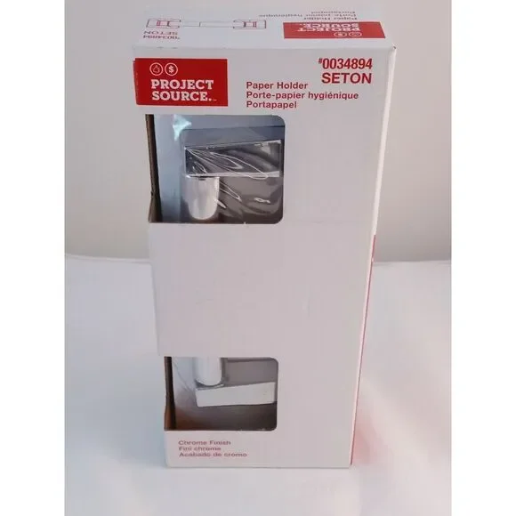 Project Source Seton Chrome Wall Mount Spring-Loaded Toilet Paper Holder NEW!