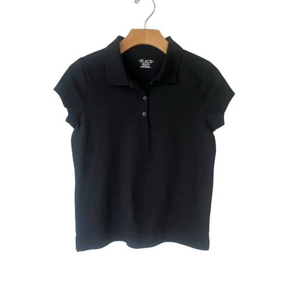 The Children's Place Girls Black Polo Shirt Size 2XL