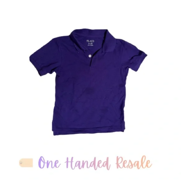 👕 The Children’s Place Boys Deep Purple Collared Polo S