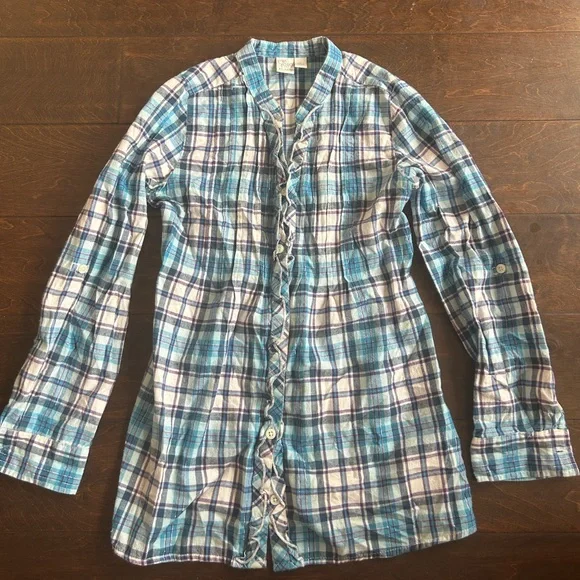 The Children’s Place Sz L (10/12) Plaid Ruffle Cotton 4125