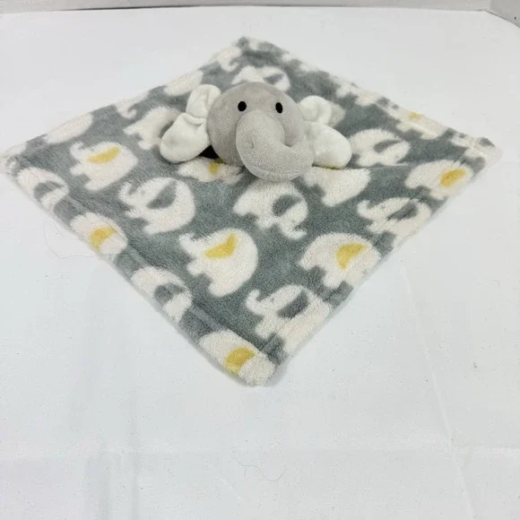 Swiggles Baby Security Blanket Yellow Gray White Elephant Lovey 11