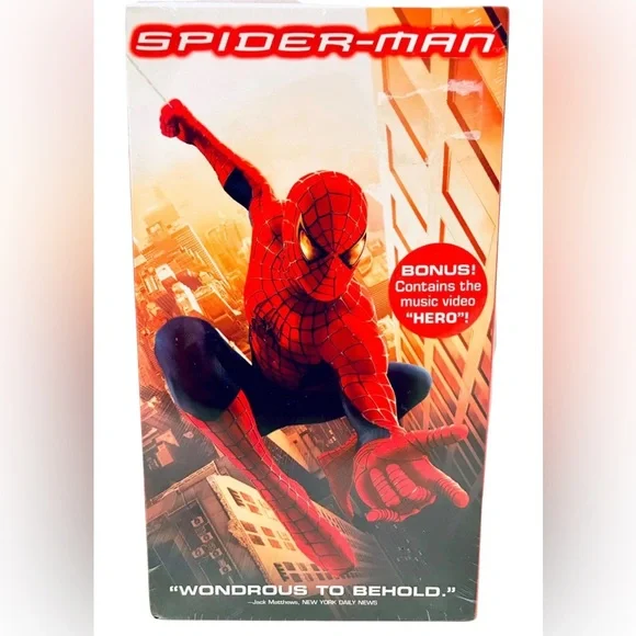 Spider-Man VHS 2002 Factory Sealed Movie With Bonus Music Video Hero Watermarked