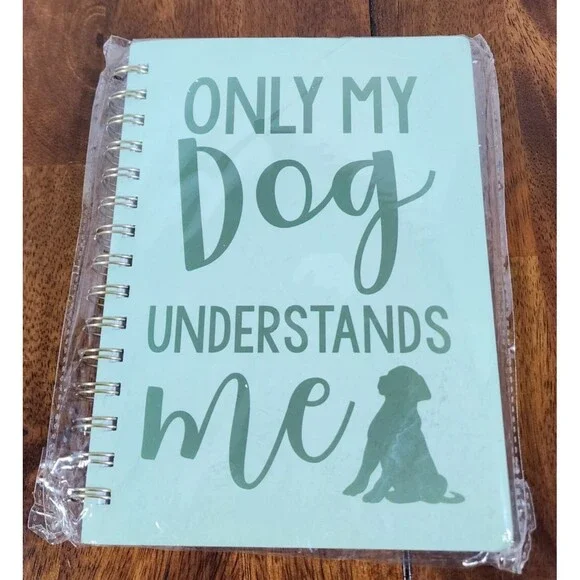 Hardcover Medium Spiral Journal Mint Green Only My Dog Understands Me