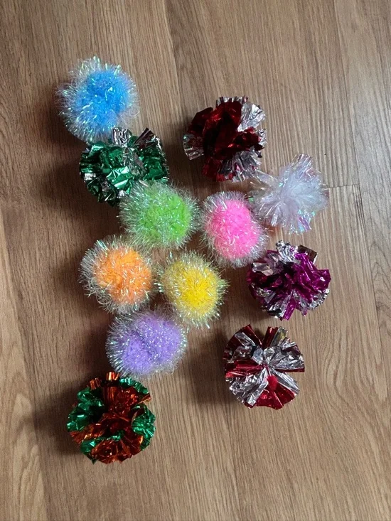 Sparkle Pom & Foil Cat Toy Assortment - Multi Color