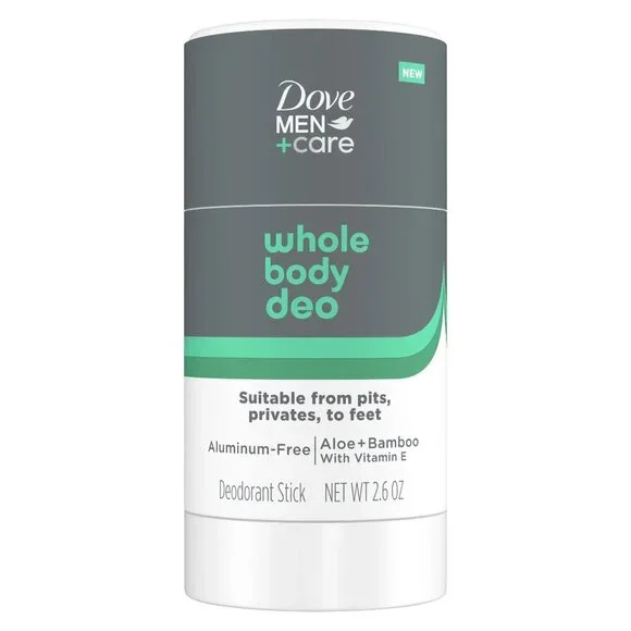 Dove Men Care, Whole Body Deo, Deodorant Stick, Aloe +Bamboo with Vitamin E, 2.6