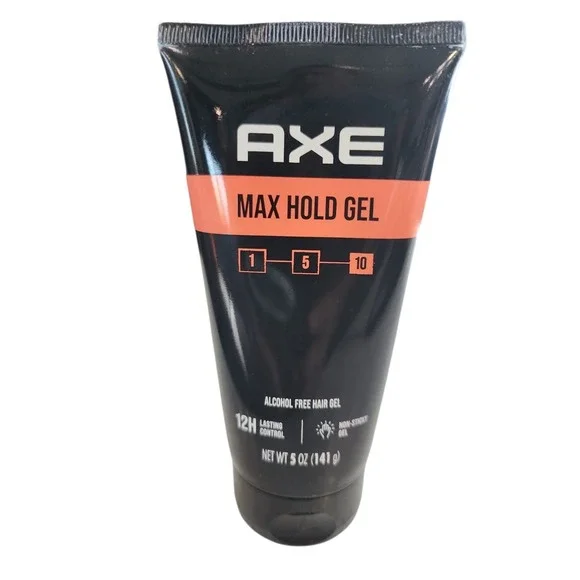 Axe Max Hold Gel 5 Oz Alcohol-Free Hair Styling Gel With 12 Hour Control